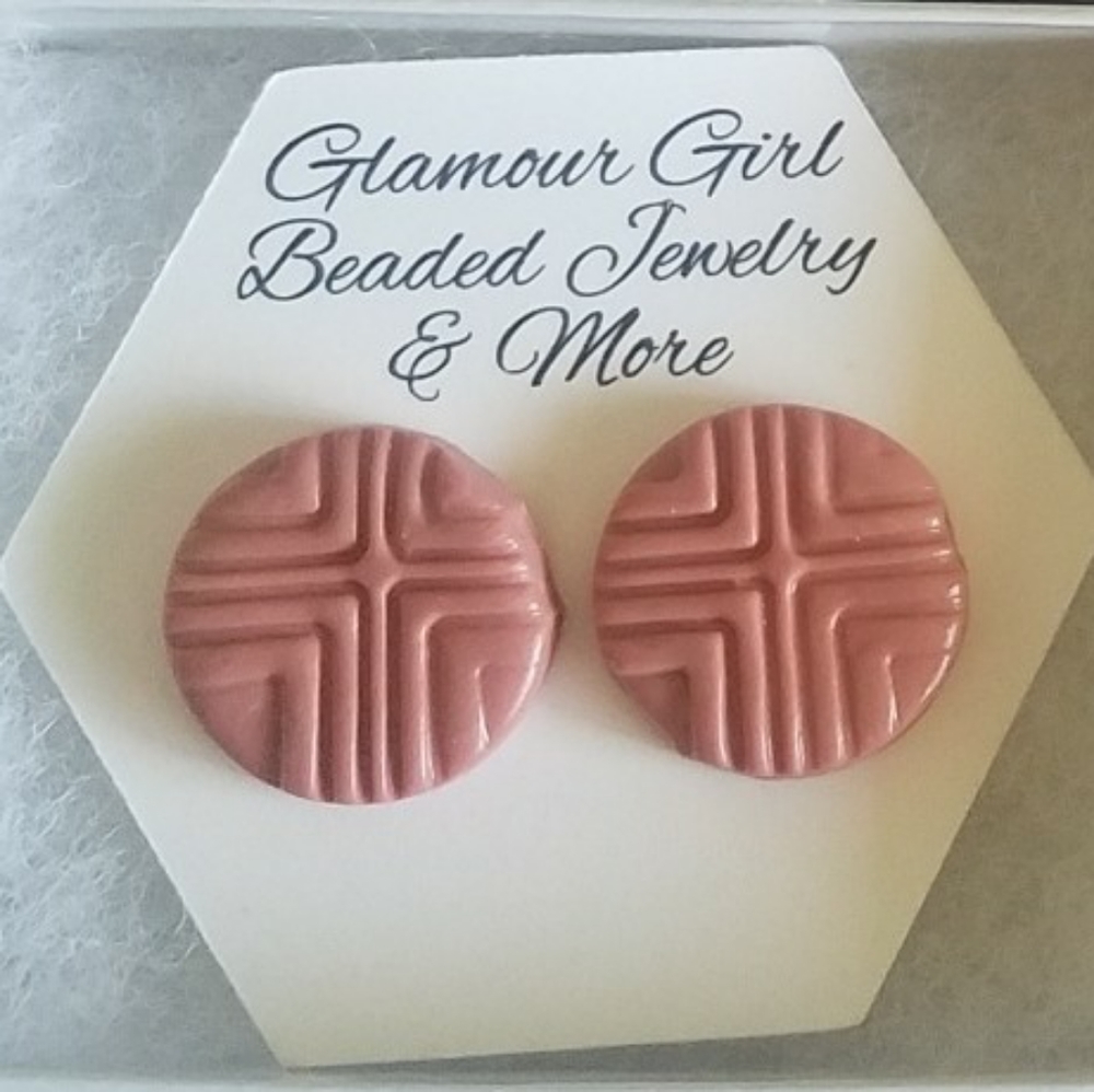 Round Rose Gold Earrings